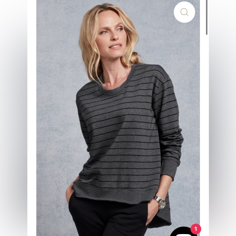 Frank & Eileen Charcoal Striped Sweatshirt